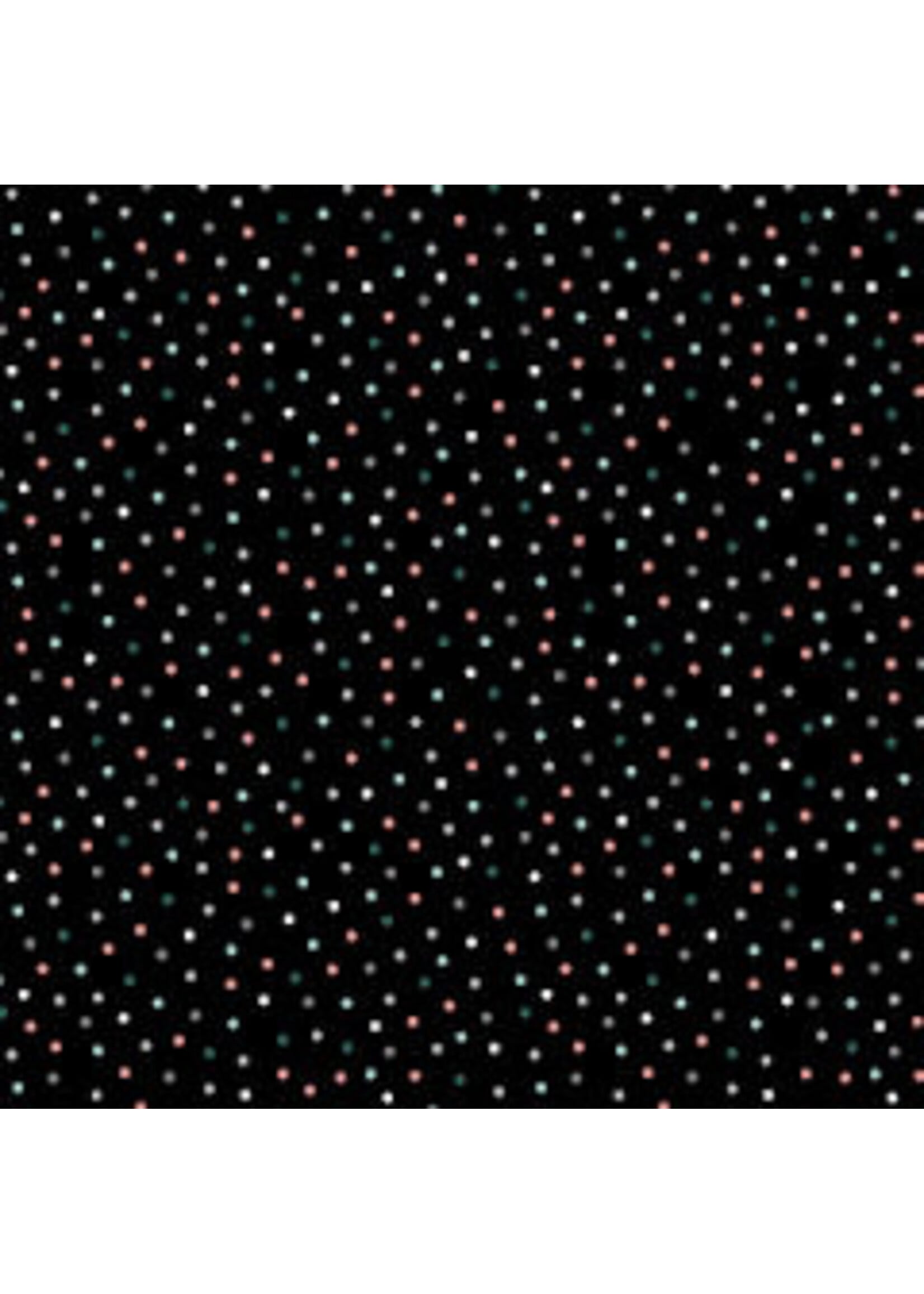 Poppie Cotton Country Confetti - Licorice - Black - Coupon - 100 cm x 110 cm
