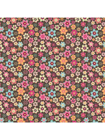 Poppie Cotton Cowgirls - Cowgirl Meadow - Brown - Coupon - 100 cm x 110 cm
