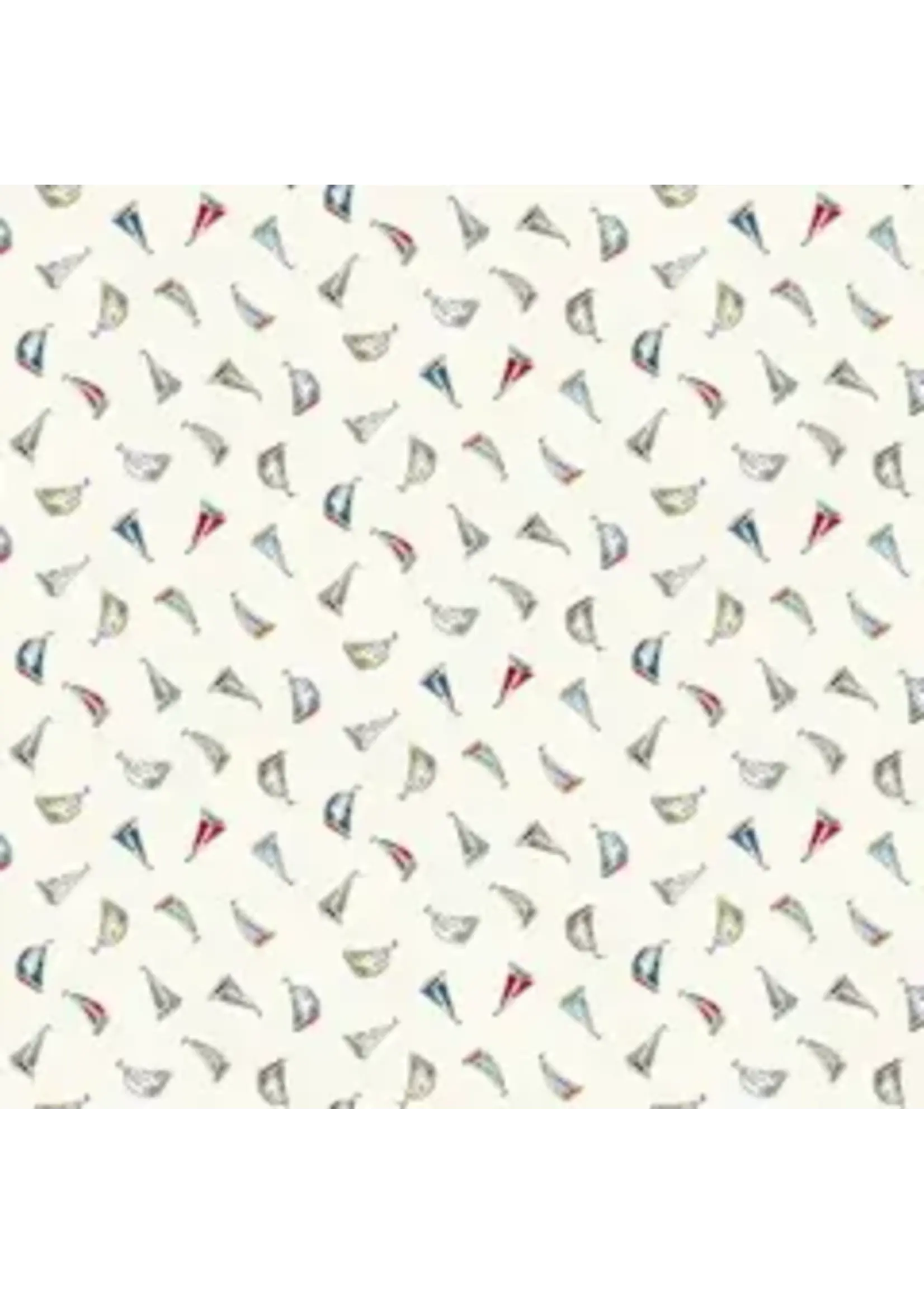 Makower High Tide - Sail Away - Cream - 080Q - Coupon - 65 cm x 110 cm