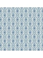 Poppie Cotton Lakeland Blues - Rose Damask - Medium - Coupon - 100 cm x 110 cm