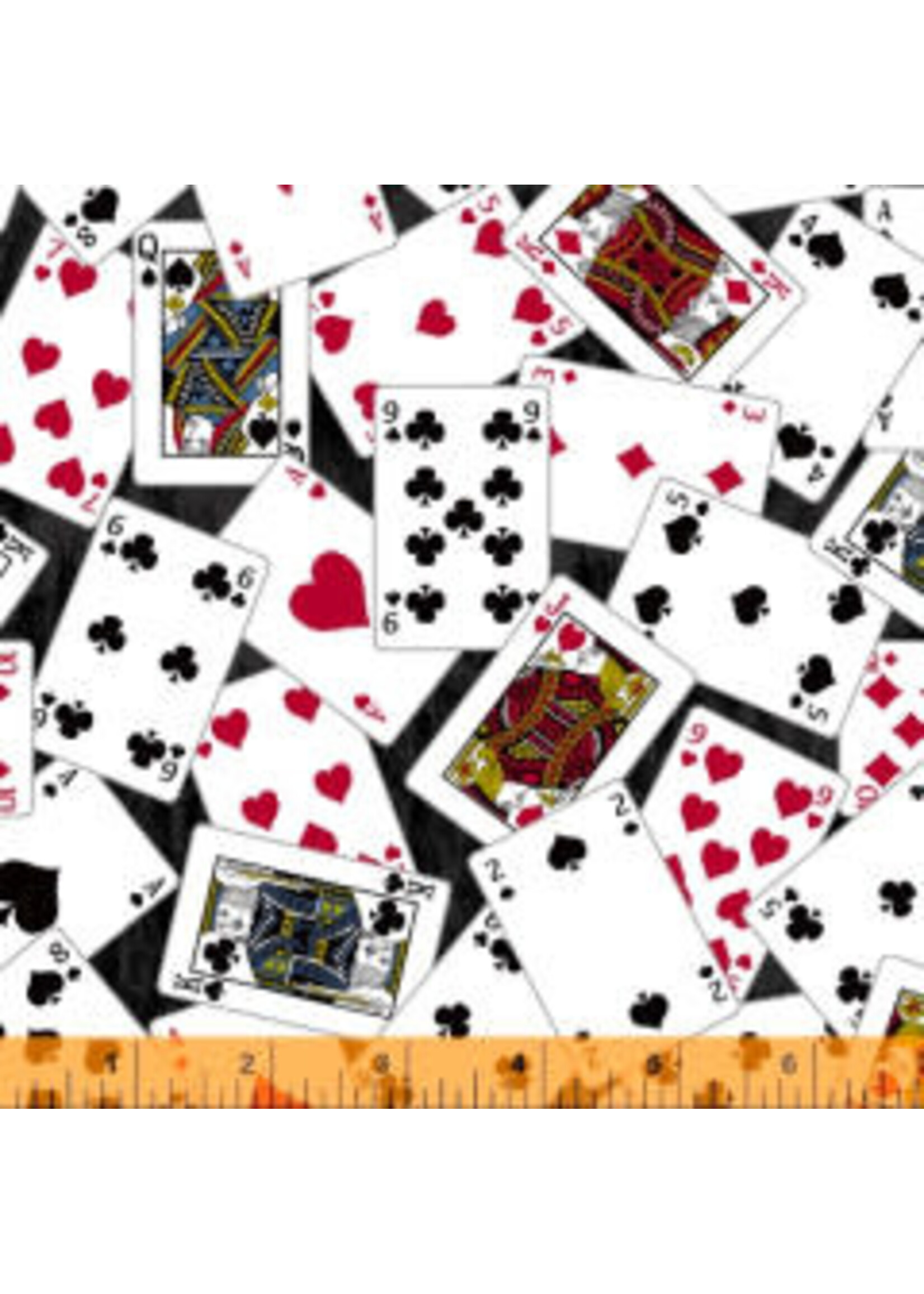 Windham Fabrics Essentials - Man Cave - Playing Cards - Black - Coupon - 85 cm x 110 cm