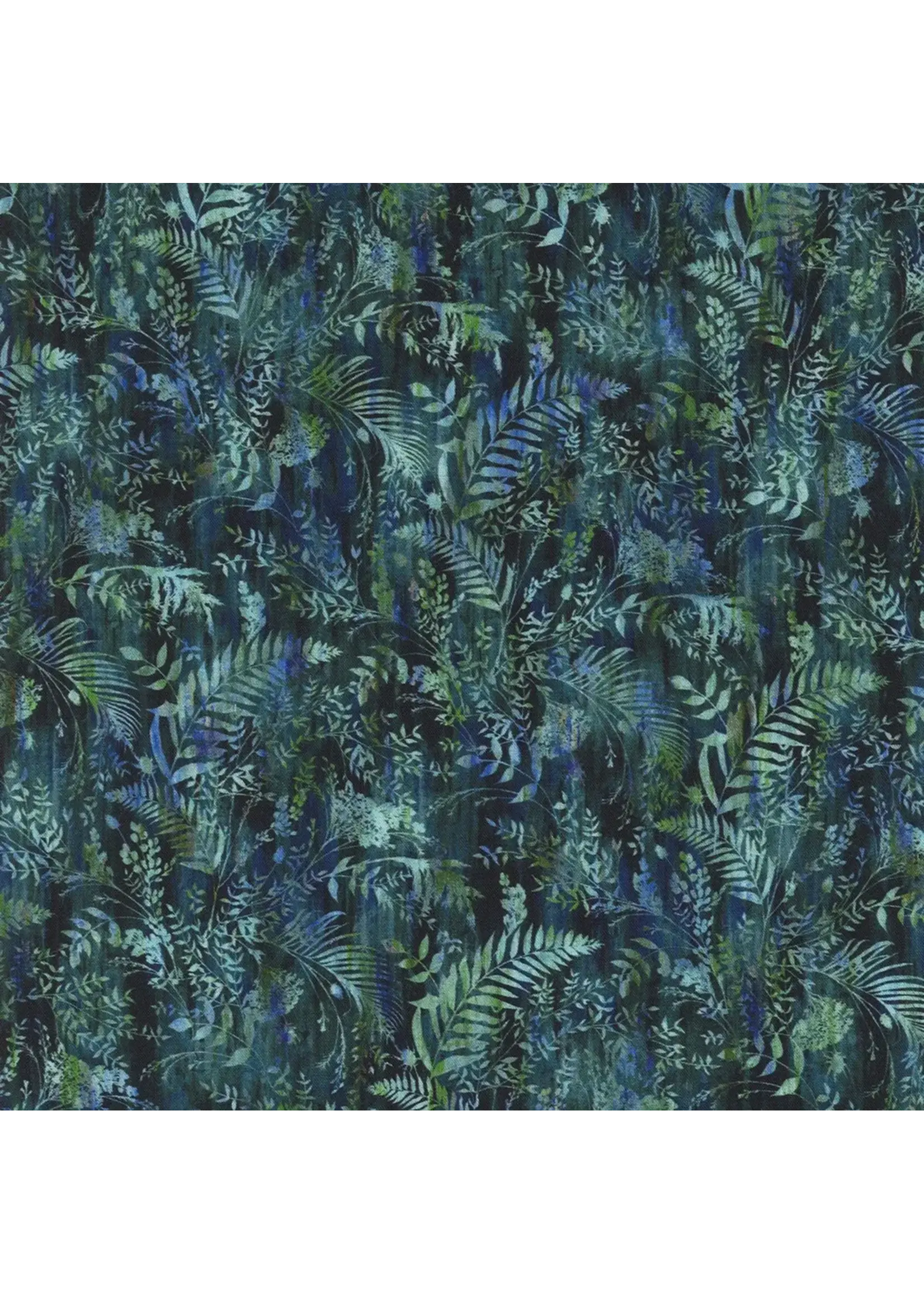 In The Beginning Halcyon II - Fern Forest - Blue - HN2 - Coupon - 90 cm x 110 cm