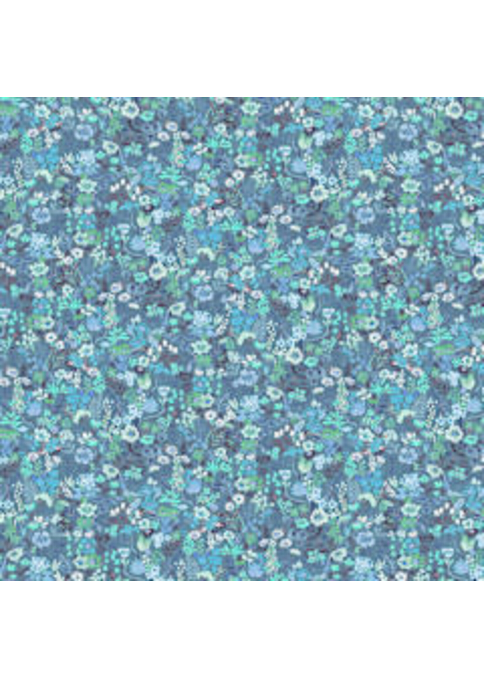 Windham Fabrics Robin - Ditsy Garden - Robins Egg - Coupon - 75 cm x 110 cm