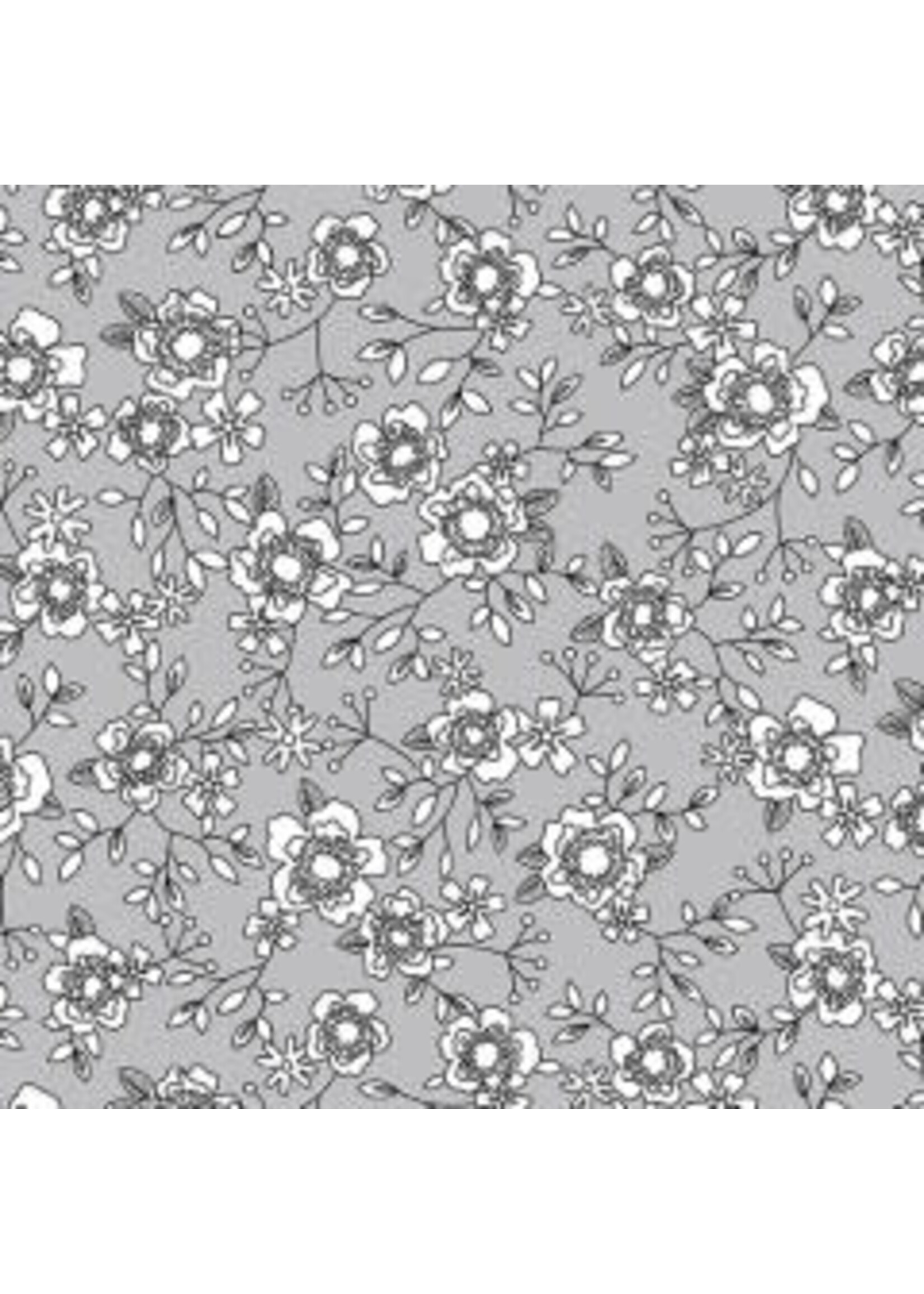 Benartex Studio Wander Lane - Winter Rose - Nickel - Coupon - 100 cm x 110 cm