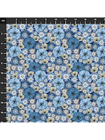 Stof Fabrics Blue And Marble - Blue - 4502-869 - Coupon - 100 cm x 110 cm