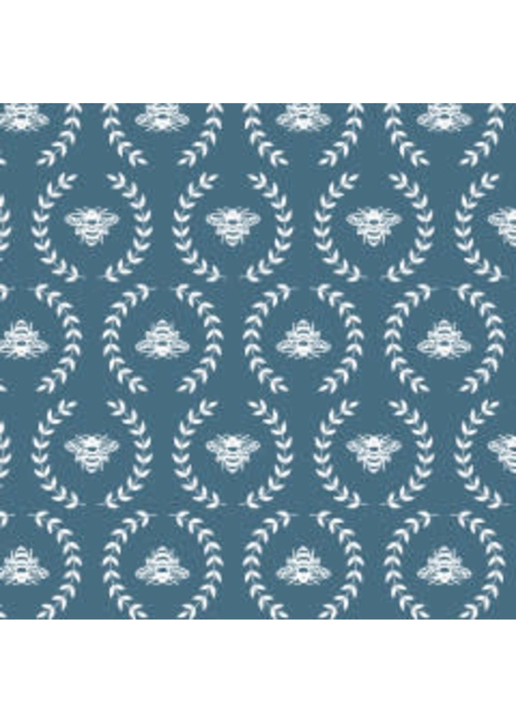 Windham Fabrics Clover & Dot - Bee - Denim - 538624 - Coupon - 100 cm x 110 cm
