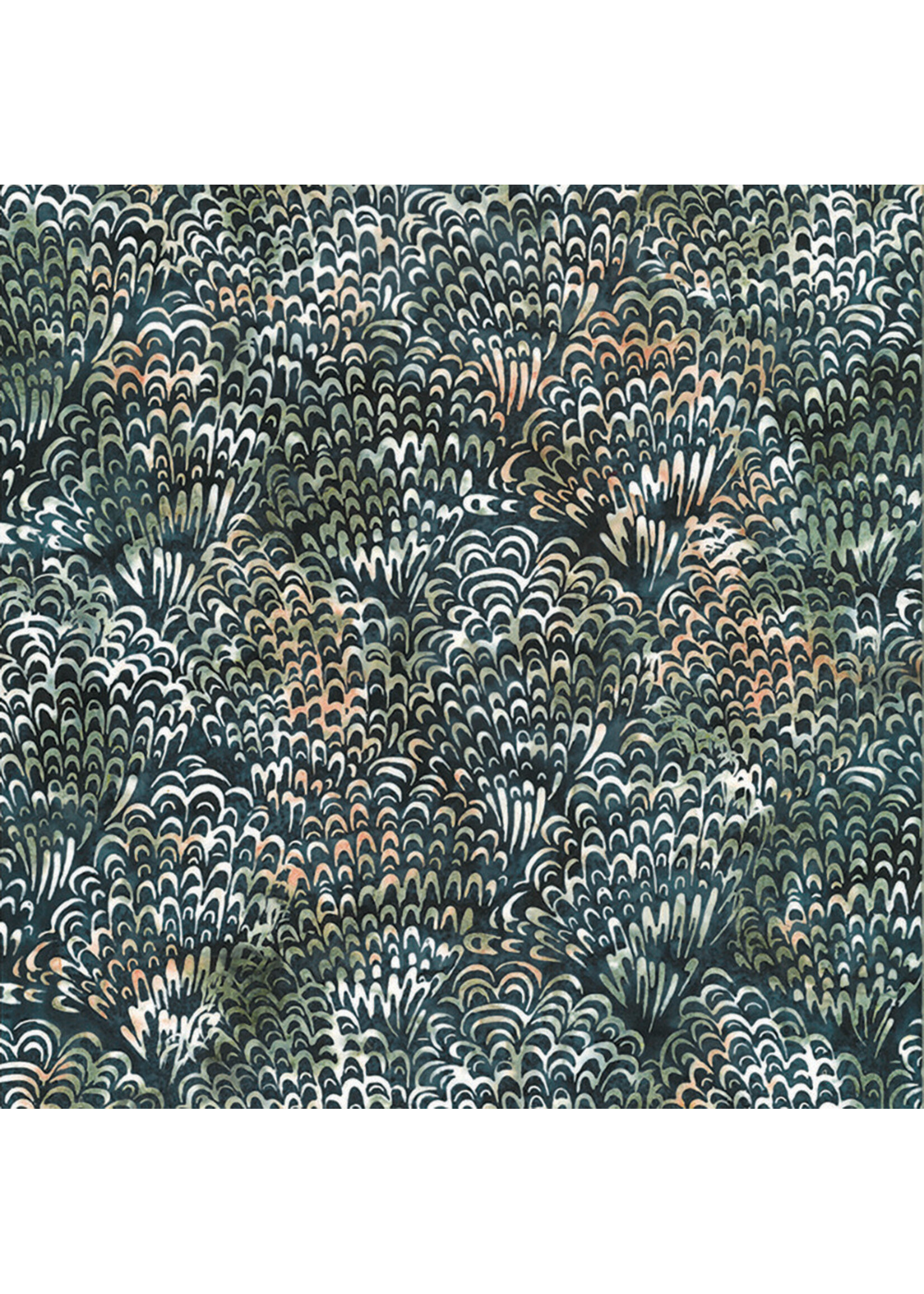 Hoffman Fabrics Bali Batik Peacock - Graphite