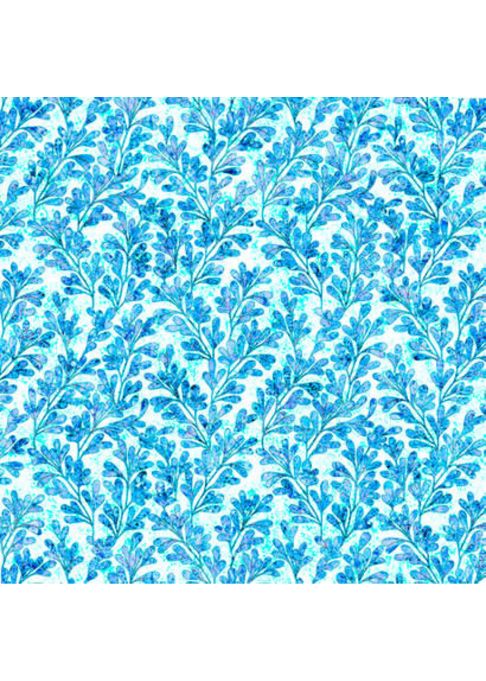 Kashmir - Vines - Blue - coupon - 100 cm  x 110 cm