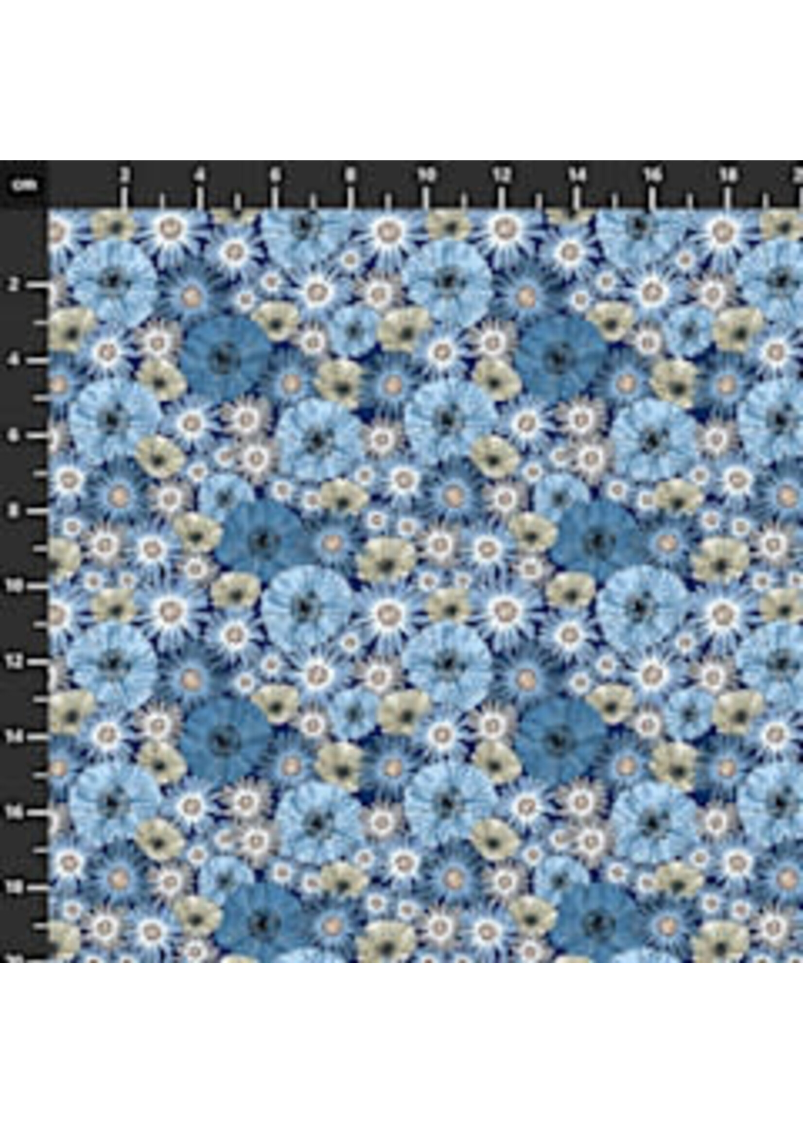 Stof Fabrics Blue And Marble - Blue - 4502-869 - Coupon - 85 cm x 110 cm