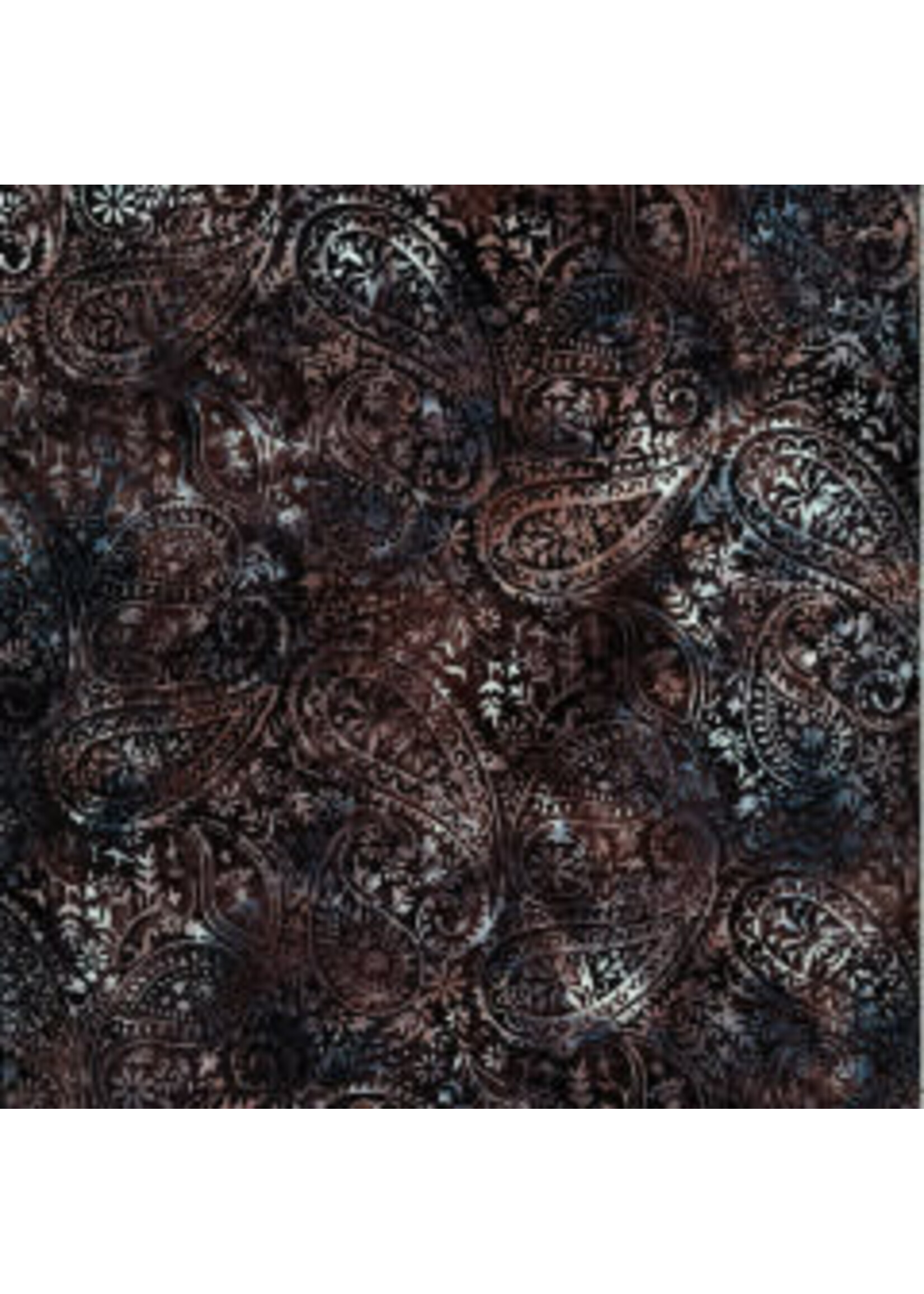 Hoffman Fabrics Bali Handpaint - 304 - Paisley - Bruin - Coupon - 110 cm x 110 cm