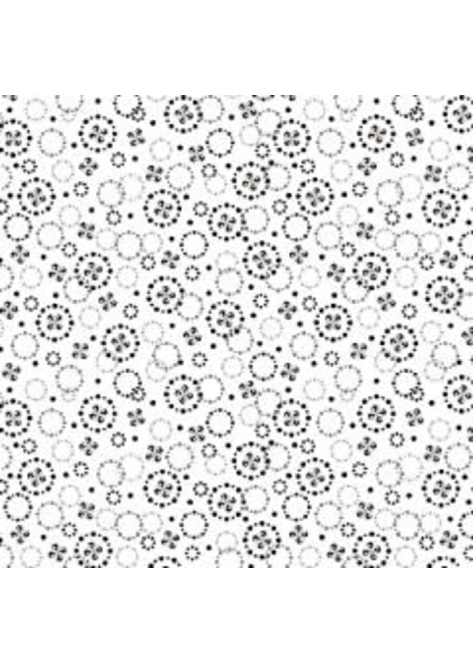 Benartex Studio Midnight Rhapsody - Ditzy Dots - White-Gray - Coupon - 125 cm x 110 cm