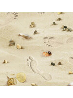 Elizabeth's Studio Landscape Medley - Footsteps on the Beach - Sand - Coupon - 100 cm x 110 cm