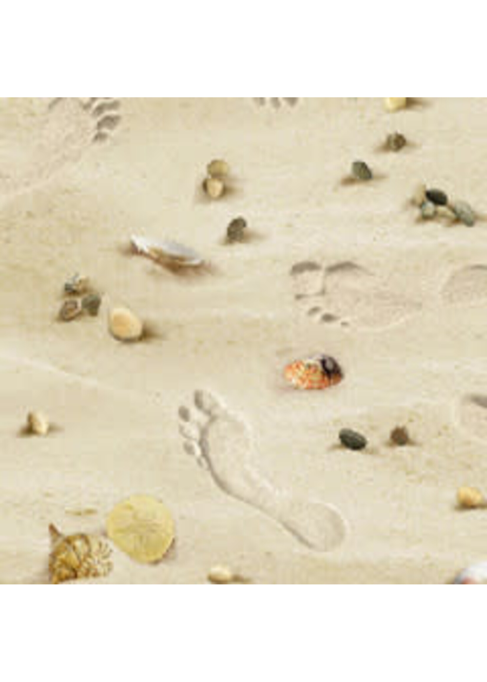 Elizabeth's Studio Landscape Medley - Footsteps on the Beach - Sand - Coupon - 100 cm x 110 cm