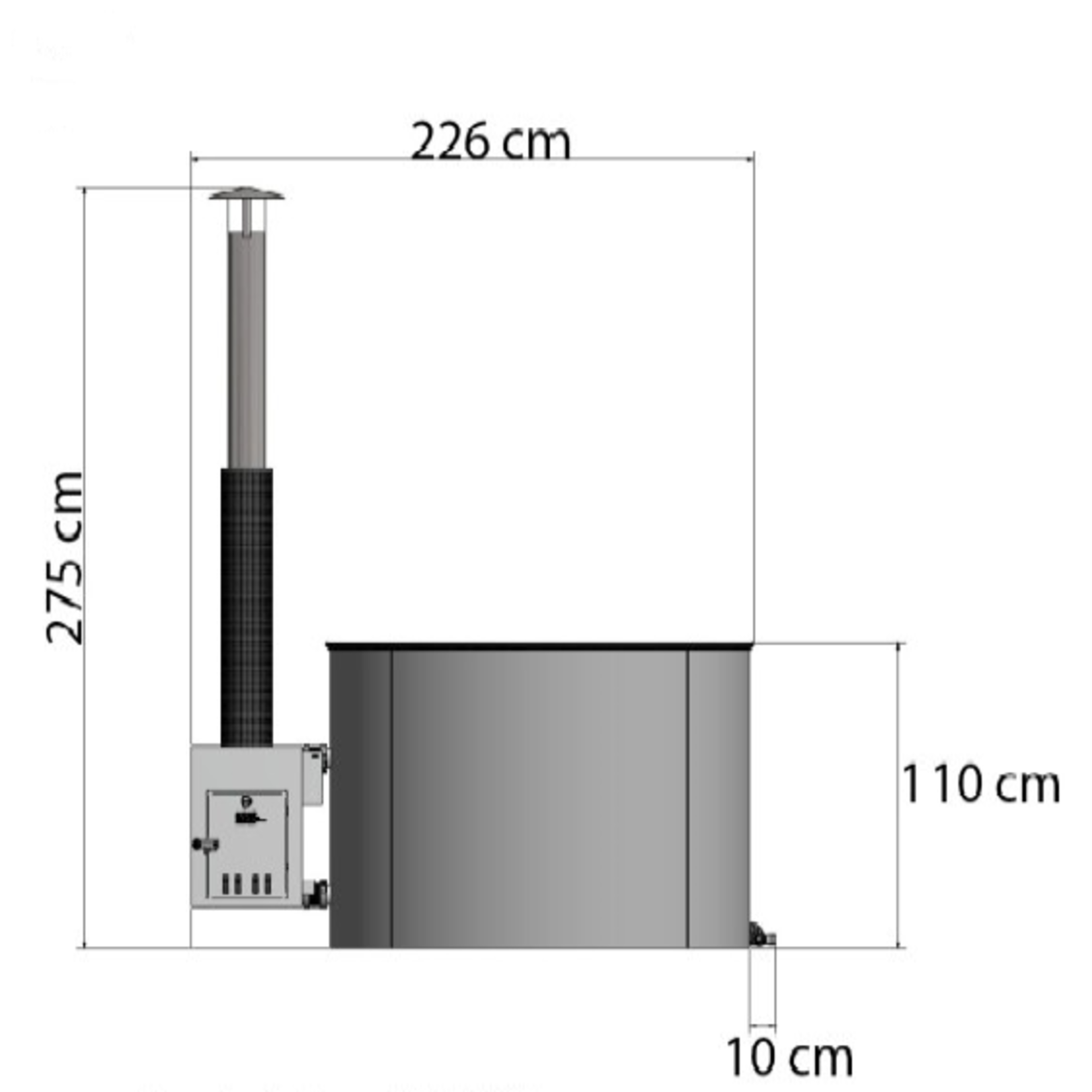 Kirami Hybride Kirami Hottub Breezy Onderhoudsvrij Thermowood Houtkachel én Elektrisch in 1 tub Hoogte 110cm / Ø 170 cm