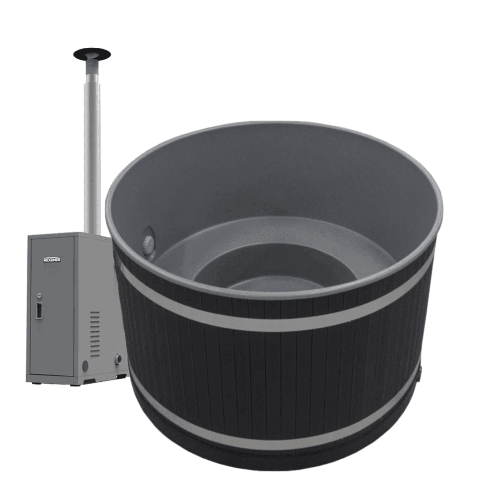 Kirami Kunststof Hottub Breezy Onderhoudsvrij Composiet Verwarming op Bio-brandstof ! Zeer zuinig!