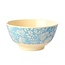 Rice Kom 'Blue fern & flower'