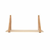 Wandplank, hout met leer Wandplank, hout met leer