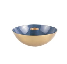 Tub kandelaar blauw met goud