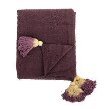Plaid aubergine met franjes