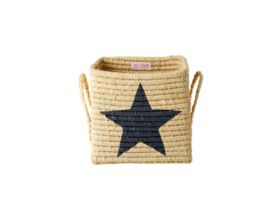 Vierkante mand raffia - ster