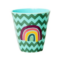 Beker zig zag regenboog groen