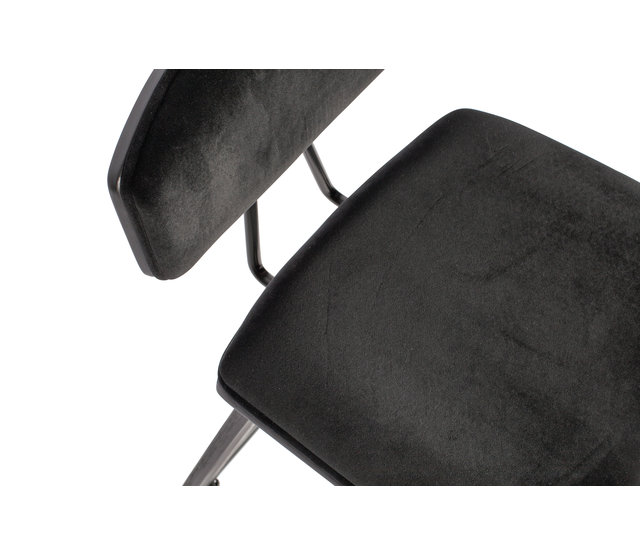Senn barstoel fluweel zwart