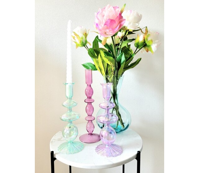 Kandelaar glas - lichtgroen Kandelaar glas - lichtgroen