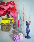 Ravie vaasje parelmoer met bloemetjes