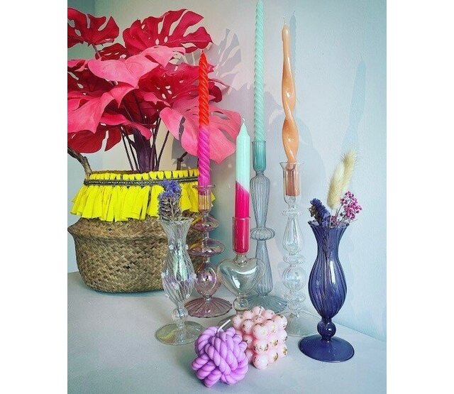 Ravie vaasje parelmoer met bloemetjes