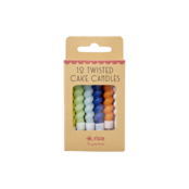Twisted taartkaarsjes - 12 st  blauw Twisted taartkaarsjes - 12 st  blauw
