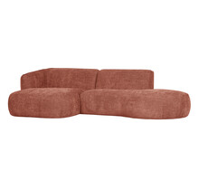 Hoekbank Woood Polly chaise longue links roze