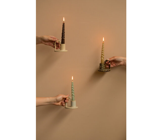 Kaars Mini swirl dusty green