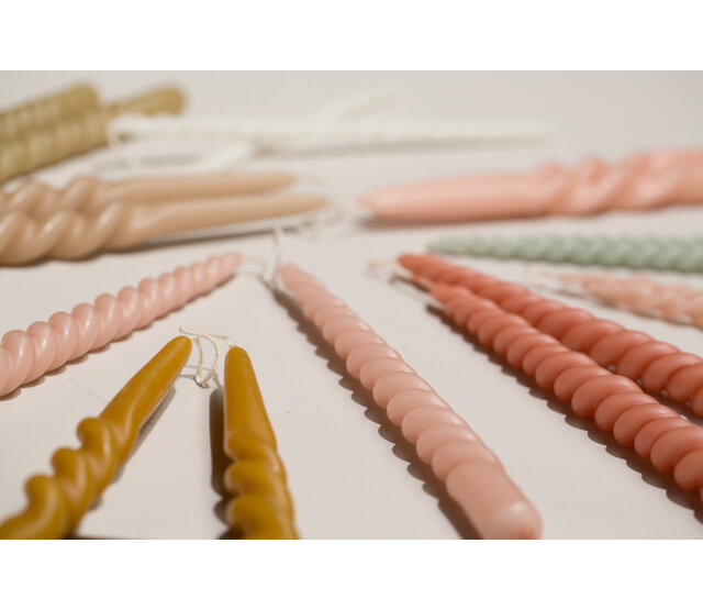 Kaars Mini swirl dusty green