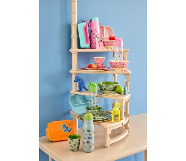 Drinkfles Dino dusty blue