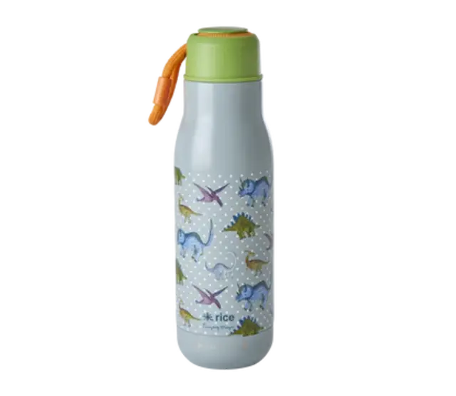 Drinkfles Dino dusty blue