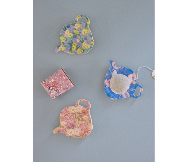 Melamine Theezakjeshouder paars floral field Melamine Theezakjeshouder paars floral field