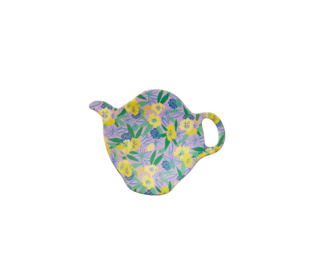Melamine Theezakjeshouder paars floral field Melamine Theezakjeshouder paars floral field