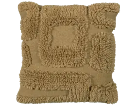 Kussen Mazi grafisch getuft - lichtbruin