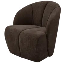 Draaifauteuil Mojo geweven ribstof bruin