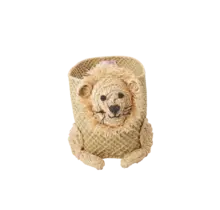 Opbergmand Raffia leeuw naturel - s