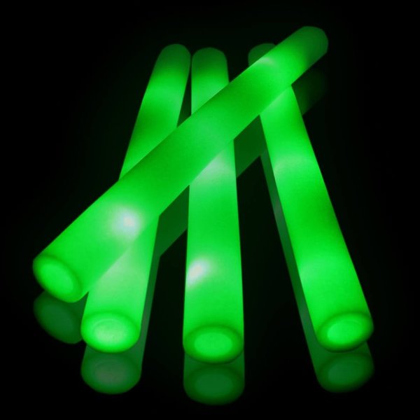 Foam sticks Led, groen (incl. Bebat)