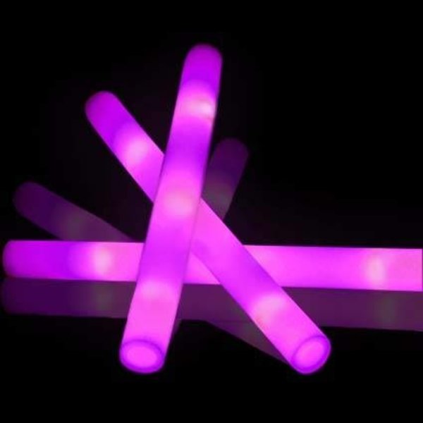 Foam sticks Led Paars/roze (incl. milieubijdrage € 0,19 incl. BTW/stuk)