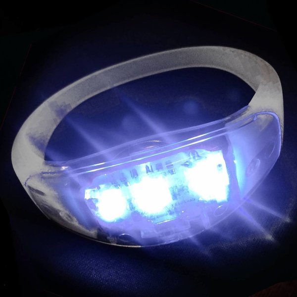 LED armband Sound activated - wit (incl. milieubijdrage € 0,19 incl. BTW/stuk)