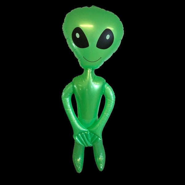 Opblaasbare alien - 150cm - groen - Super leuke decoratie of te gebruiken als crowd surfer tijdens je event!