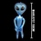Opblaasbare alien - 150cm - Blauw - Super leuke decoratie of te gebruiken als crowd surfer tijdens je event!