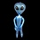 Opblaasbare alien - 150cm - Blauw - Super leuke decoratie of te gebruiken als crowd surfer tijdens je event!
