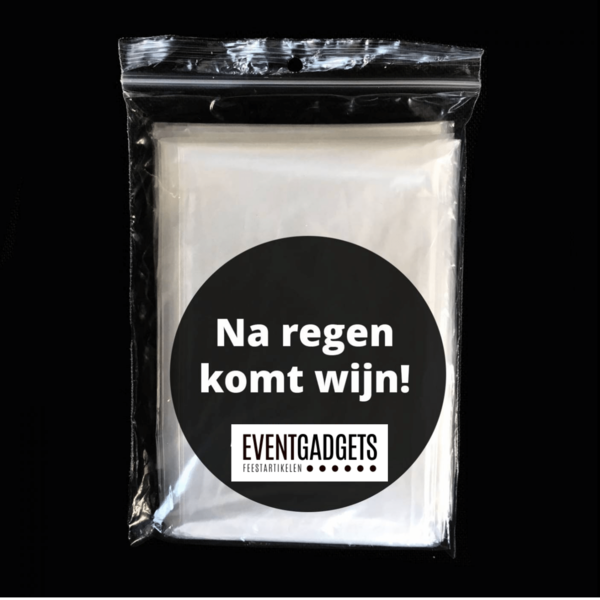 Poncho met sticker - transparant - Voor promotie!