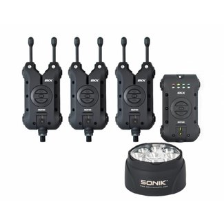 Sonik SKX 3+1 Alarm + Bivvy Lampe | Bissanzeige Set