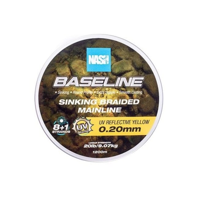 Nash Baseline Sinking Braid - UV Gelb - 1200m