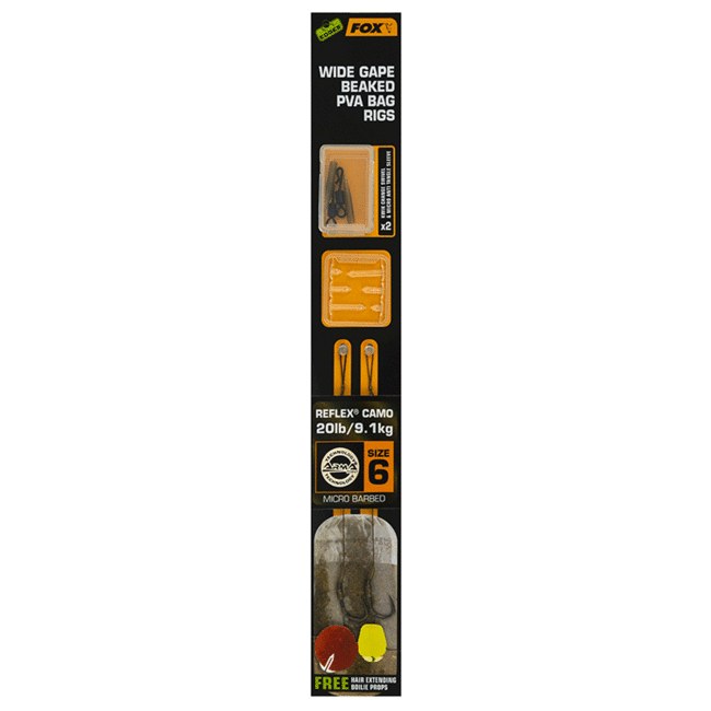 FOX EDGES™ Wide Gape Beaked PVA Bag Rigs (2 Stück)